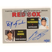 Carl Yastrzemski/Rafael Devers 2019 Topps Heritage Autograph Card #RODA-YD 19/25
