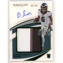 DeVonta Smith 2021 Immaculate FOTL Rookie Patch Autograph Card 05/18