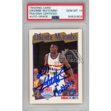 Dikembe Mutombo 1991-92 Hoops Autograph "No No No" Rookie Card #549 PSA/DNA 10