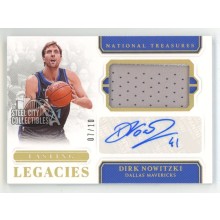 Dirk Nowitzki 2018-19 Panini National Treasures Autograph Patch Card #LLDNK 7/10