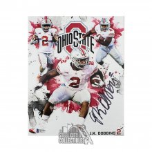 JK Dobbins Autographed Ohio State 8x10 - BAS COA (White Background)