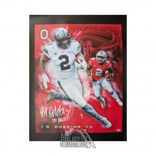 JK Dobbins Go Bucks Autographed Ohio State 31x24 Canvas Photo - BAS COA