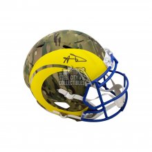 Aaron Donald Autographed Los Angeles Rams Camo Replica Full-Size Football Helmet - JSA COA