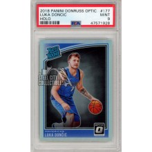 Luka Doncic 2018-19 Panini Optic Holo Refractor Rookie Card #177 PSA 9 Mint