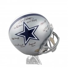 Tony Dorsett 8 Inscriptions Autographed Cowboys Full-Size Football Helmet - JSA