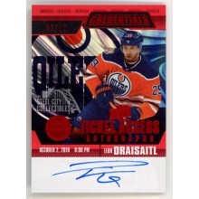 Leon Draisaitl 2019-20 Upper Deck Credentials Red Ticket Access Autograph Card 07/10