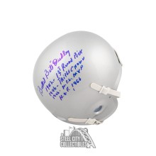 Bill Dudley Autographed Mini Football Helmet (4 Inscriptions) - BAS COA ("Bullet")