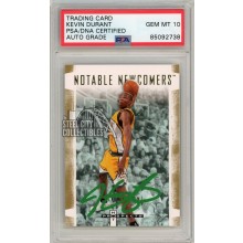 Kevin Durant 2007-08 Fleer Hot Prospects Autograph Rookie Card #NN-1 PSA/DNA 10 (Green)