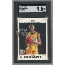 Kevin Durant 2007-08 Topps Basketball Rookie Set Card #2 SGC 9.5 Mint+
