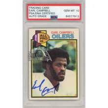 Earl Campbell 1979 Topps Football Autograph Card #390 PSA/DNA 10