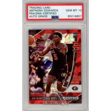 Anthony Edwards 2020-21 Panini Prizm Draft Picks Red Ice Autograph RC Card #41 PSA/DNA 10