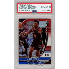Anthony Edwards 2020-21 Panini Prizm Draft Picks Red White Blue Autograph RC Card #41 PSA/DNA 10