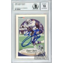 Emmitt Smith 1990 Fleer Update Autograph Card #U40 - BAS 10