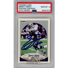 Emmitt Smith 1990 Fleer Football Autographed Card #U-40- PSA/DNA 10