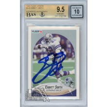 Emmitt Smith 1990 Fleer Update Autograph Football Card #U-40 BGS 9.5 BAS 10