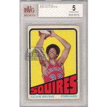Julius Erving 1972-73 Topps Basketball Rookie Card #195 BGS 5 Excellent