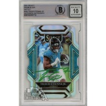 Travis Etienne Jr 2021 Panini Select Club Level Silver Die Cut Autograph Rookie Card #254 BAS 10 (Green)