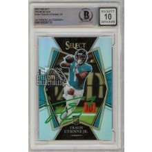 Travis Etienne Jr 2021 Panini Select Premier Level Silver Autograph Rookie Card #154 BAS 10 (Green)