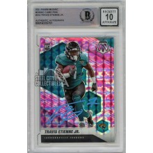 Travis Etienne Jr 2021 Panini Mosaic Camo Pink Autograph Rookie Card #314 BAS 10 (Light Blue)