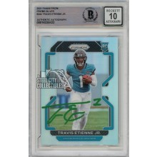 Travis Etienne Jr 2021 Panini Prizm Silver Autograph Rookie Card #344 BAS 10 (Green)