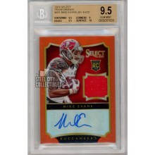 Mike Evans 2014 Panini Select Orange Autograph Rookie Jersey Card #201 11/25 BGS 9.5
