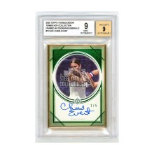 Chris Evert 2020 Topps Transcendent Tennis Emerald Autograph Card 2/5 BGS 9