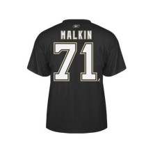 Evgeni Malkin Pittsburgh Penguins Reebok NHL Home Black Name & Number T-Shirt