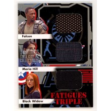 Falcon/Hill/Widow 2014 Upper Deck Captain America Triple Relic Card #FT-6