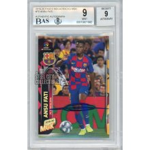 Ansu Fati 2019 Panini Megacracks La Liga Autographed Rookie Card #72BIS BGS 9 BAS 9
