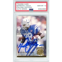 Marshall Faulk 1994 Fleer Ultra Autograph Rookie Card #408 PSA/DNA 10