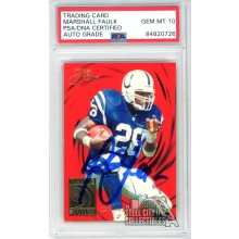 Marshall Faulk 1994 Fleer Flair Wave of the Future Autograph RC Card #2 PSA/DNA 10