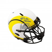 Marshall Faulk HOF Autographed Rams Lunar Eclipse Replica Full-Size Football Helmet - BAS (Blue Ink)