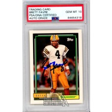 Brett Favre 1992 Topps Autograph Card #696 PSA/DNA 10