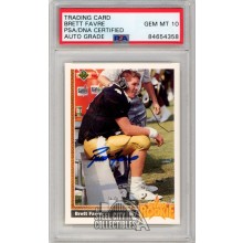 Brett Favre 1991 Upper Deck Star Rookie RC Autograph Card #13 PSA/DNA 10 (Blue Ink)