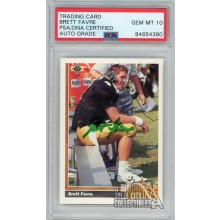 Brett Favre 1991 Upper Deck Star Rookie RC Autograph Card #13 PSA/DNA 10 (Green Ink)