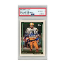 Brett Favre 1992 Topps Gold Autographed Card #696 "3x MVP" PSA/DNA 10