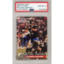 Brett Favre 1991 Pro Set Autograph Rookie Card #762 PSA/DNA 10