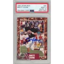 Brett Favre 1991 Star Pics Autograph Rookie Card #65 PSA 9 PSA/DNA 10 (900)
