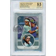 Roger Federer 2020 Topps Transcendent Tennis VIP Silver Card #3 5/5 BGS 9.5 Gem Mint