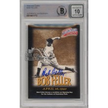 Bob Feller 1997 Fleer Million Dollar Moments Baseball Autograph Card #13 BAS 10