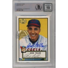 Bob Feller 2001 Topps Archives Baseball Autograph Card #88 BAS 10