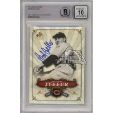 Bob Feller 2006 Upper Deck SP Legendary Cuts Autograph Card #77 BAS 10