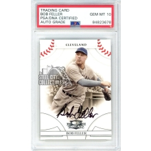 Bob Feller 2008 Donruss Threads Autograph Card #22 PSA/DNA 10
