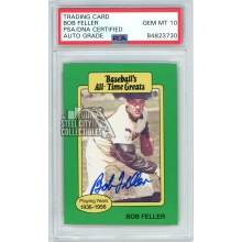 Bob Feller 1987 Hygrade Baseball Autograph Card PSA/DNA 10