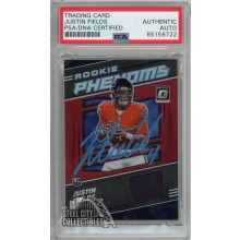 Justin Fields 2021 Panini Optic Rookie Phenoms Autograph Jersey Card #RP-4 PSA/DNA (Blue)