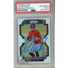 Justin Fields 2021 Panini Prizm Variation Silver Autograph Rookie Card #V-334 PSA/DNA (Light Blue)