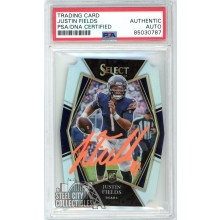 Justin Fields 2021 Panini Select Premier Level Silver Die Cut Autograph Rookie Card #150 PSA/DNA (Orange)