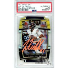 Justin Fields 2021 Panini Select Black Gold Die Cut Autograph Rookie Card #50 PSA/DNA (Orange)
