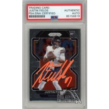 Justin Fields 2021 Panini Prizm Autograph Rookie Card #334 PSA/DNA (Orange)