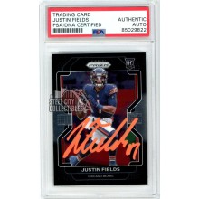 Justin Fields 2021 Panini Prizm Black Autograph Rookie Card #PB-3 PSA/DNA (Orange)
